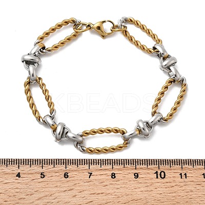 304 Stainless Steel Oval Link Chain Bracelets for Women LS-BJEW-D377-01D-1