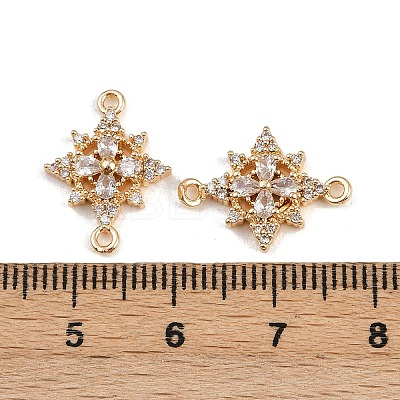 Brass Pave Clear Cubic Zirconia Connector Charms KK-C115-23G-1