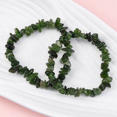 Natural Other Jade Chip Beaded Stretch Bracelets for Women Men BJEW-L038-01B-1