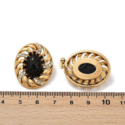 Oval 304 Stainless Steel Stud Earrings EJEW-M105-05G-1