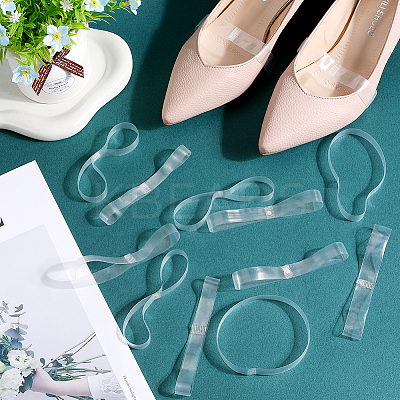 12 Pairs 3 Style Transparent TPU Anti-Loose Shoelace for High-heeled Shoes FIND-CP0001-96-1