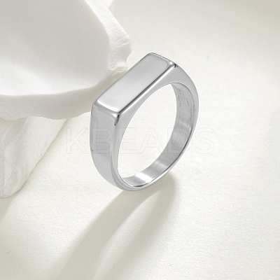 304 Stainless Steel Rectangle Finger Rings for Women LS-RJEW-B120-01P-1