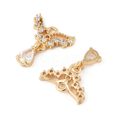 Brass Micro Pave Cubic Zirconia Pendants KK-R219-26G-1