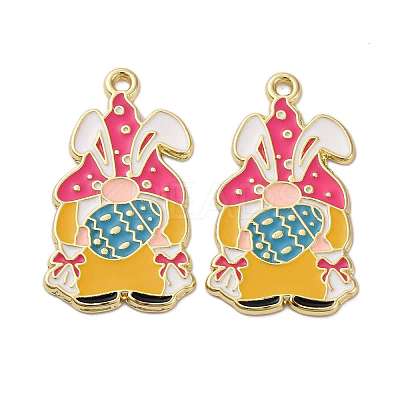 Easter Alloy Enamel Pendants ENAM-V002-02C-G-1