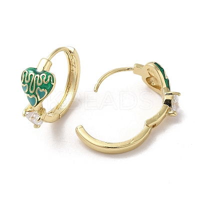 Real 18K Gold Plated Brass Heart Hoop Earrings EJEW-L268-024G-02-1