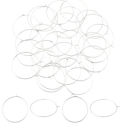 200pcs 316 Surgical Stainless Steel Hoop Earring Findings STAS-HS0001-26A-1