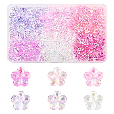 216Pcs 6 Styles Transaparent Acrylic Beads PACR-FS0001-05-1