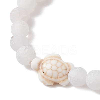 Dyed Natural Weathered Agate Round Beads Stretch Bracelets BJEW-JB11078-1