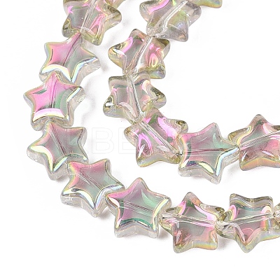 Electroplate Transparent Glass Beads Strands EGLA-N056-04A-A03-1