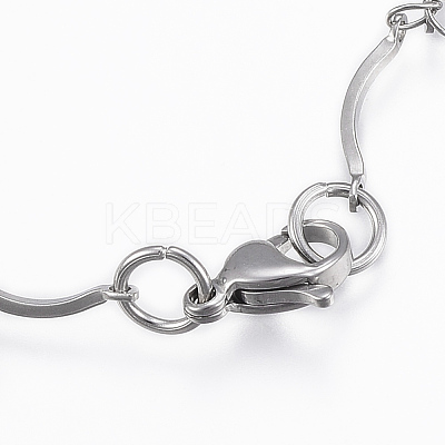 Tarnish Resistant 304 Stainless Steel Charm Bracelets BJEW-H528-01P-1
