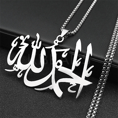 201 Stainless Steel Pendant Necklaces LS-NJEW-C066-14P-1