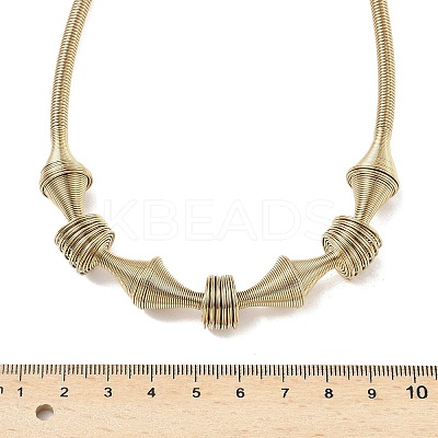 304 Stainless Steel Irregular Twisted Chain Spiral Bib Necklaces for Women NJEW-B127-01G-03-1