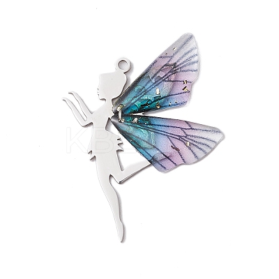 3pcs Gradient Color Resin Pendants PALLOY-TA00173-1