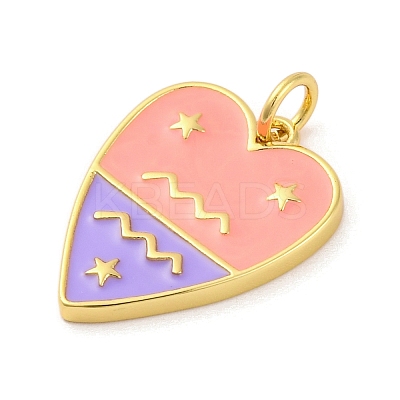 Brass Enamel Pendants KK-Z077-01G-08-1