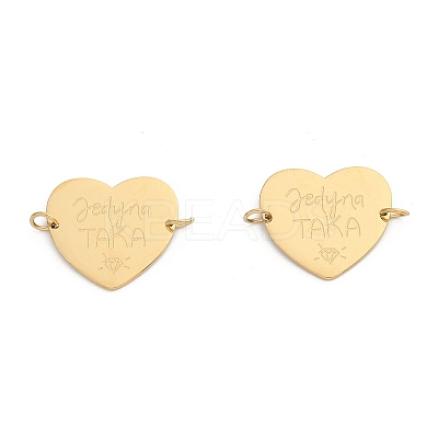 304 Stainless Steel Heart Connector Charms STAS-P396-03A-G-1