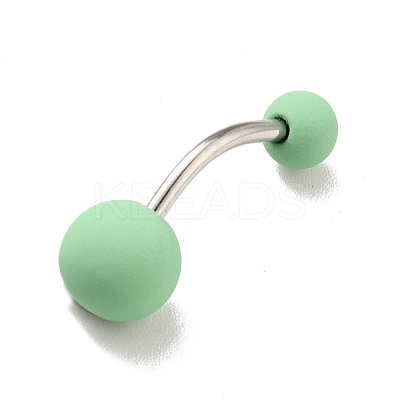 10Pcs Acrylic Round Beaded Curved Barbell AJEW-G041-03P-1