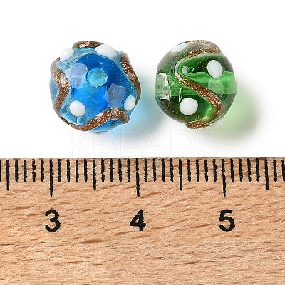 Handmade Gold Sand Lampwork Beads LAMP-F047-03-1