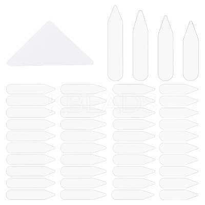100Pcs 4 Style Arrow Shape PET Plastic Tab Collar for Clergy Shirt DIY-FH0006-47-1