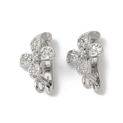Brass Micro Pave Cubic Zirconia Pendants Bails KK-D324-40P-1
