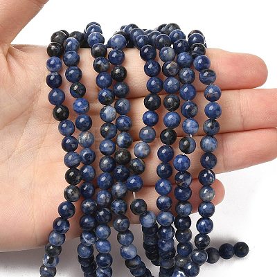 Natural Sodalite Beads Strands X-G-G515-6mm-07-1