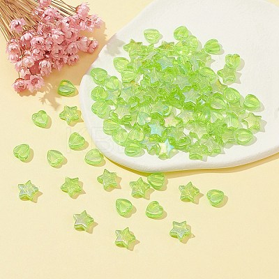 100Pcs 2 Style Eco-Friendly Transparent Acrylic Beads TACR-YW0001-86E-1
