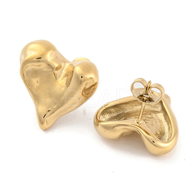Ion Plating(IP) 304 Stainless Steel Stud Earrings for Women EJEW-N054-06G-1