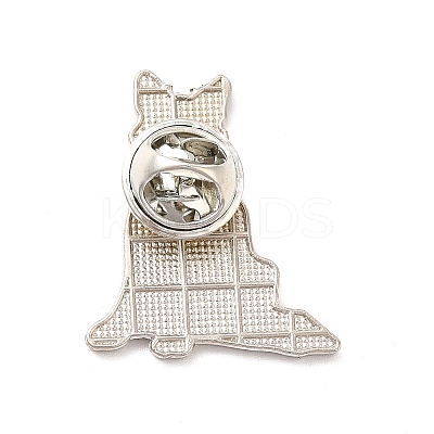 Dog Enamel Pin with Brass Butterfly Clutches JEWB-A006-01E-1