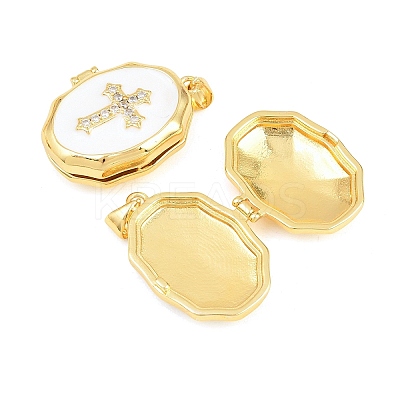 Brass Locket Pendants KK-D232-02G-1