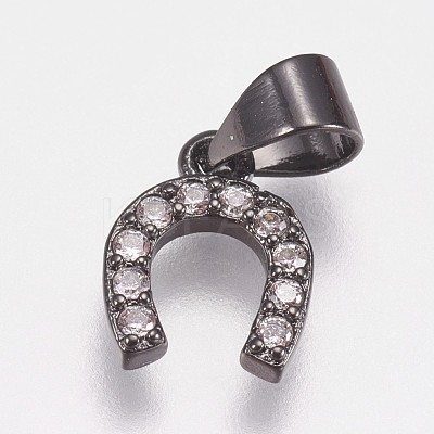 Brass Micro Pave Cubic Zirconia Charms ZIRC-E145-27B-1