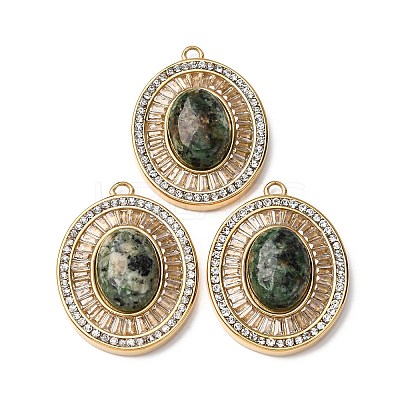Natural African Turquoise(Jasper) Oval Pendants STAS-L080-010G-04-1
