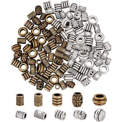 120Pcs 10 Style Tibetan Style Alloy Beads FIND-NB0002-85-1