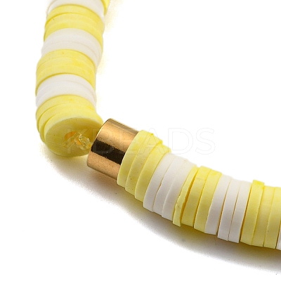 Polymer Clay Heishi Surfer Stretch Bracelet with 304 Stainless Steel Beaded BJEW-SW00113-06-1