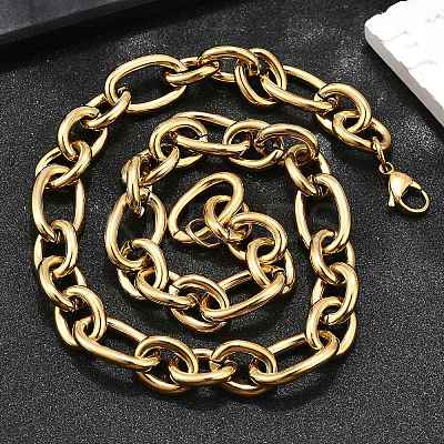 Ion Plating(IP) 304 Stainless Steel Mother and son Chain Necklaces NJEW-M115-01-1