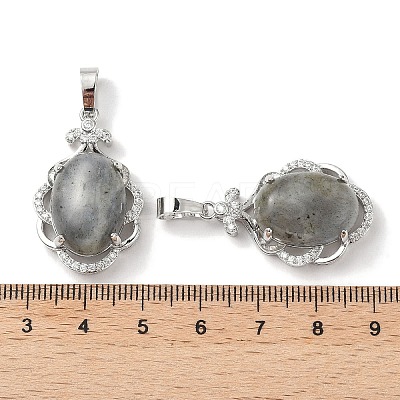 Natural Labradorite Oval Pendants G-NH0025-15P-12-1