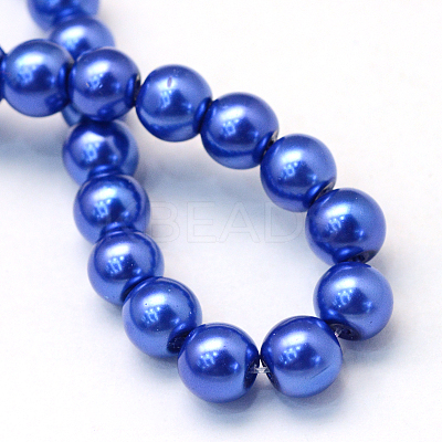 Baking Paint Pearlized Glass Pearl Round Bead Strands X-HY-Q003-12mm-28-1