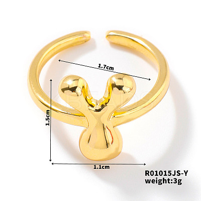 Fashionable Letter Brass Open Cuff for Women UR6840-25-1