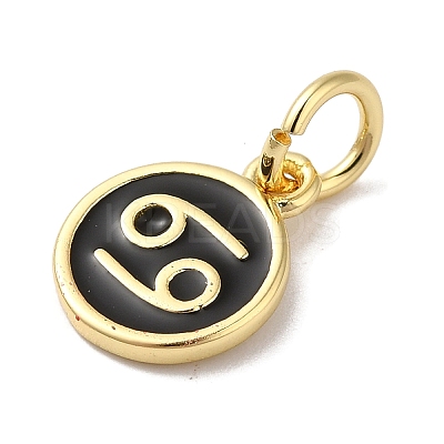 Real 18K Gold Plated Brass Enamel Charms KK-L216-001G-B01-1