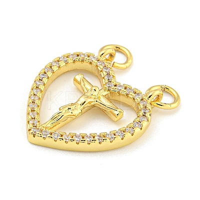Rack Plating Brass Clear Cubic Zirconia Pendants KK-Z053-04G-1