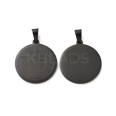 Religion 304 Stainless Steel Flat Round STAS-L123-32B-1