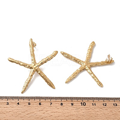 Starfish 304 Stainless Steel Stud Earrings EJEW-C169-03G-1