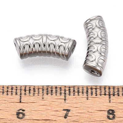 304 Stainless Steel Curved Tube Beads STAS-I321-24P-1