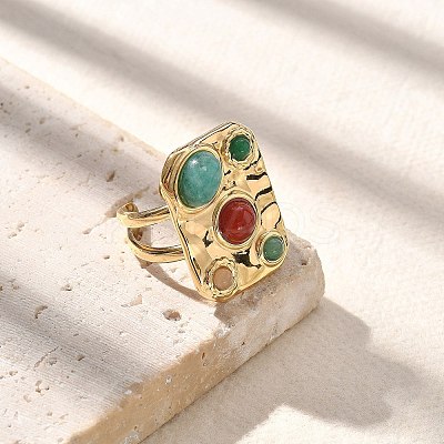 Natural Carnelian & Jade Finger Rings STAS-Z112-03G-1