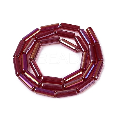 Electroplate Transparent Glass Beads Strands EGLA-Q132-02A-C01-1