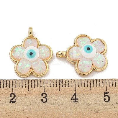Translucent Evil Eye Resin Pendants KK-M219-22G-01-1