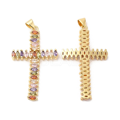Brass Micro Pave Cubic Zirconia Pendants ZIRC-L103-016G-1