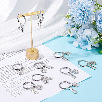 Tibetan Style Alloy Keychains KEYC-HY00013-1