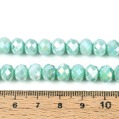 Anti-Tarnish Electroplate Rondelle Glass Beads Strands EGLA-T021-8mm-17-04-1