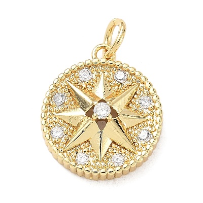 Brass Micro Pave Cubic Zirconia Pendants KK-D357-23G-1