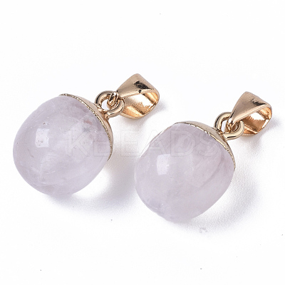 Top Golden Plated Natural Quartz Crystal Pendants G-T131-03O-1