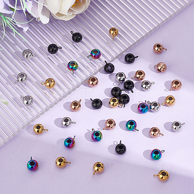 40Pcs 5 Colors Ion Plating(IP) 304 Stainless Steel Tube Bails STAS-UN0049-13-1